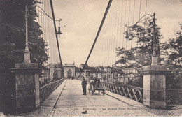 Suisse - Ponts - Fribourg - Le Grand Pont Suspendu - Circulée Le 22/09/1917 - Bridges