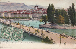 Suisse - Ponts - Genève - Le Pont Du Mont Blanc Et Ile J.J. Rousseau - Circulée Le 13/02/1906 - Bridges