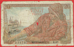 France - Billet De 20 Francs Type Pêcheur - 5 Novembre 1942 - 20 F 1942-1950 ''Pêcheur''