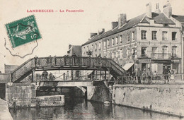 CARTE POSTALE ORIGINALE ANCIENNE : LANDRECIES LA PASSERELLE  ANIMEE NORD (59) - Landrecies