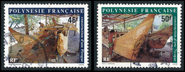 POLYNESIE 1986 - Yv. 266 Et 267 Obl.  - Construction D'une Pirogue (2 Val.)  ..Réf.POL25956 - Oblitérés