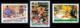 POLYNESIE 1986 - Yv. 263 264 Et 265 Obl.  - Folklore (3 Val.)  ..Réf.POL25950 - Used Stamps