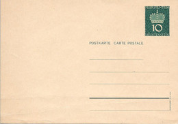 Liechtenstein Entier Postal Ganzsache Carte Postale Postkarte CP37 10Rp. Neuve 1959 - Postwaardestukken