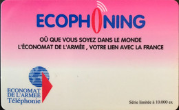 FRANCE  -  ARMEE  -  Prepaid  -  ECOPHONING  - Rose - Military Phonecards