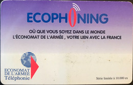 FRANCE  -  ARMEE  -  Prepaid  -  ECOPHONING  - Violet Clair -  Cartes à Usage Militaire