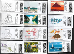 Vignettes  12  Différentes - 1999-2009 Illustrated Franking Labels