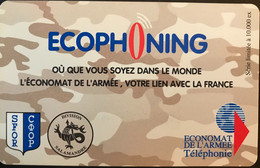 FRANCE  -  ARMEE  -  Prepaid  -  ECOPHONING  - SFOR - Division Salamandre - Marron Clair -  Cartes à Usage Militaire