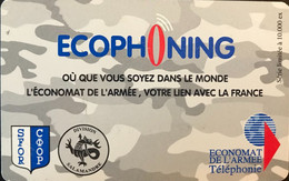 FRANCE  -  ARMEE  -  Prepaid  -  ECOPHONING  - SFOR - Division Salamandre - Gris -  Kaarten Voor Militair Gebruik