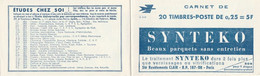 Carnet COMPLET 1263 C4 Decaris  Philatec 1964 Sur Marges - Publicité Synteko, Matol, Air France - Sin Clasificación