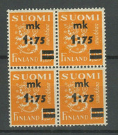 Finland 1940 ☀ Overprinted Block ☀ MNH** - Nuevos