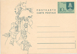 Liechtenstein Entier Postal Ganzsache Carte Postale Postkarte CP46 10Rp. Neuve Triesenberg 1965 - Postwaardestukken