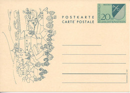 Liechtenstein Entier Postal Ganzsache Carte Postale Postkarte CP55 20Rp. Neuve Mauren 1967 - Stamped Stationery