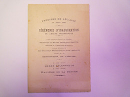 2021 - 3377  L'ECLUSE  (Nord)  :  DOC 2 Volets  -  Cérémonie D'Inauguration De L'Eglise Reconstruite  31 Août 1930  XXX - Non Classés