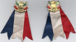 1V10 Ml   Lot De 2 Cocardes Rubans Tricolores De Conscrit Médaille Conseil Révision Années 40/50 - Otros