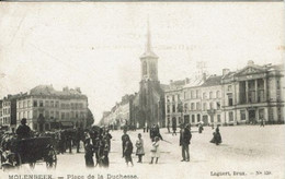 MOLENBEEK-PLACE DE LA DUCHESSE-EGLISE SAINTE BARBE-HOSPICE-MARCHE-ATTELAGE-ANE - Molenbeek-St-Jean - St-Jans-Molenbeek