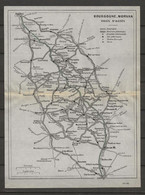 CARTE PLAN 1924 - VOIES D'ACCES BOURGOGNE MORVAN - STATIONS THERMALES - MUSÉES - LOCALITÉ INTÉRESSANTE - Cartes Topographiques