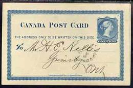 Canada 1877 1c P/stat Card Used To Ontario With Statement Of Account From The Toronto News - Briefe U. Dokumente