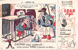 BUVARD BLOTTING PAPER ALIMENTAIRE CAFÉ SPAR CAFÉ 6 LOUIS XI - Café & Thé