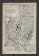 CARTE PLAN 1924 - SALINS - ÉTABLISSEMENTS De BAINS - SALINES - THÉATRE - MARCHÉ - MUSÉE - Cartes Topographiques