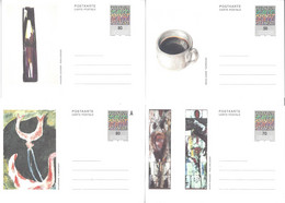 Liechtenstein Entier Postal Ganzsache Carte Postale Postkarte 7 CP90 à CP93 De 50 à 160Rp. Neuves Série Kunst - Postwaardestukken
