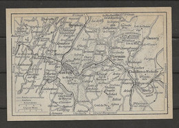 CARTE PLAN 1924 - ITINÉRAIRE - OYONNAX - NANTUA - St GERMAIN Du JOUX - BILLIAT - CHEZERY - THOIRETTE - Cartes Topographiques