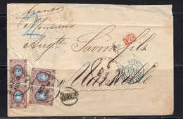 Sur Env. Russie 4 T. Empire Russe Armoiries 10 K. CAD Odessa 1875. C. D'entrée Bleu Erquelines Paris. PD. C. Mars Rapide - Machine Stamps (ATM)