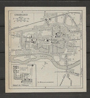 CARTE PLAN 1924 - CHARLIEU - DÉTAIL De L'ABBAYE - MAISONS ANCIENNES - HALLES POSTE TÉLÉGRAPHE - Cartes Topographiques