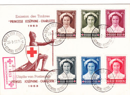 379 912 917 PC Commémoratif  Overstromingen Inondations Croix-Rouge Joséphine Charlotte Princesse 28-3-1953 C Automobiel - Non Classés