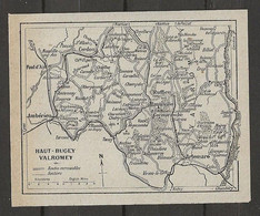 CARTE PLAN 1924 - HAUT BUGEY VAL ROMEY - RUFFIEU - ARTEMARE - AMBÉRIEU - CORMARANCHE - Cartes Topographiques