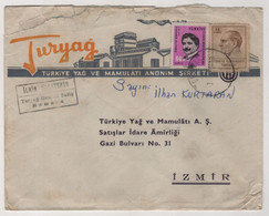 TURKEY,TURKEI,TURQUIE ,DENIZLI  TO IZMIR 1966 COVER - Covers & Documents