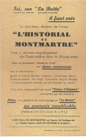 PZ / Affichette Publicitaire L'HISTORIAL  DE MONTMARTRE Diaporama Berlioz Poulbot Toulouse-lautrec Vangogh Renoir - Werbung