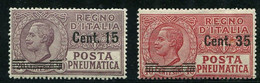 REGNO 1927 POSTA PNEUMATICA SERIE CPL. * GOMMA ORIGINALE - Posta Pneumatica