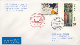 1986 , JAPÓN , FIRST FLIGHT / PRIMER VUELO TOKYO - WASHINGTON , CORREO AÉREO - Covers & Documents