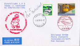 1994 , JAPÓN , FIRST FLIGHT / PRIMER VUELO OSAKA -AUCKLAND  , CORREO AÉREO - Brieven En Documenten