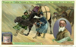 Tibet Thibet, Explorer Sven Hedin, Turdu Baï, Sandstorm (1908) Liebig Trade Card - Tibet