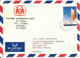 Burundi Air Mail Cover Sent To Denmark 1990 ?? Single Franked POPE Stamp - Used Stamps