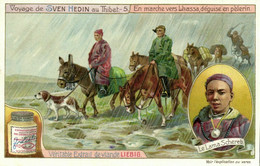 Tibet Thibet, Explorer Sven Hedin, Guided By Lama Schereb 1908 Liebig Trade Card - Tibet