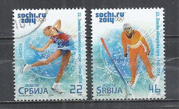 SERBIA 2014 - WINTER OLYMPIC GAMES - CPL. SET - POSTALLY USED OBLITERE GESTEMPELT USADO - Inverno 2014: Sotchi