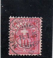 Suisse - Armoiries - N°Zumstein 61A - Oblitération Centrale "Meisterchwanden" 10c Carmin - 14/01/05 - Used Stamps
