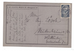 7920 HEIDENHEIM, Postkarte Mit Handzeichnung Von J.M. (Walter) Voith Wien An Den Nationalökonom August Lösch, 1921 - Heidenheim