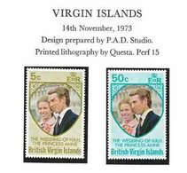 British Virgin Islands  1973 Royal Wedding Princess Anne And Mark Phillips, Mi 256-257 MNH(**) - Iles Vièrges Britanniques