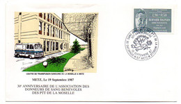 1987--METZ--cachet 30° Anniversaire Donneurs Sang PTT  Moselle-tp Sutaxé" Bernard Halpern  ...à Saisir - Commemorative Postmarks