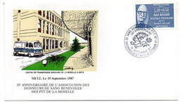 1987--METZ--cachet 30° Anniversaire Donneurs Sang PTT  Moselle-tp Sutaxé " Jean ROSTAND "  ...à Saisir - Commemorative Postmarks