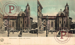 ASCOLI PICENO PIAZZA DEL POPOLO  STEREO  Estereoscópica ITALY ITALIA - Ascoli Piceno