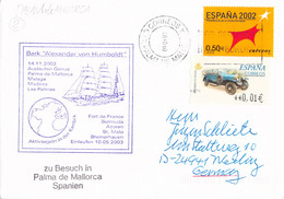 Bark Alexander Von Humboldt Visiting Palma De Mallorca, Spain, Cover Posted Palma De Mallorca 2003 (DD31-34) - Ships