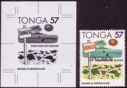 Tonga 1991 - Pollution - Broken Glass On Beach - Proof + Specimen - Inquinamento