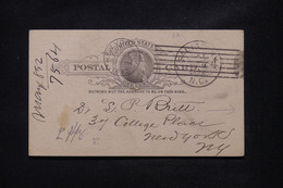 ETATS UNIS - Entier Postal Avec Repiquage Commercial De Portland En 1892 Pour New York - L 108772 - ...-1900