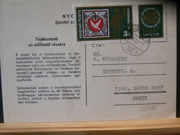 95/471  CP HONGRIE POUR LA SUISSE   1976 - Storia Postale