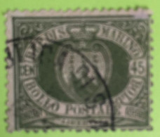 1892/94 - San Marino - 45 Cent Stemma - Usato - - Used Stamps