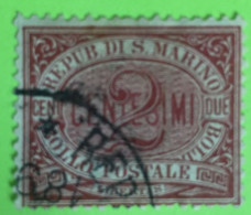 1894/99 - San Marino - 2  Cent  - Usato - Con Linguella - Gebraucht